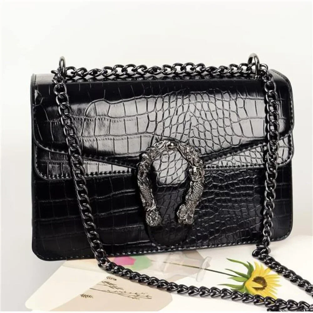 Bag Satchel Purse Snake Printed Handbag Shoulder Bag for Women - Leather